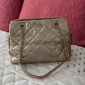 Kate Spade Gold Quilted Chain Shoulder Bag